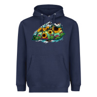 Navy Kentucky map sunflower cactus serape Heavyweight Hoodie - RanaPortraitStore
