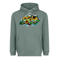 Sage Kentucky map sunflower cactus serape Heavyweight Hoodie - RanaPortraitStore