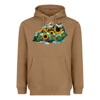 Toasted Coconut Kentucky map sunflower cactus serape Heavyweight Hoodie - RanaPortraitStore