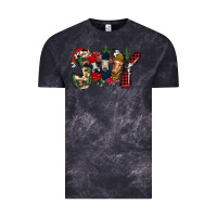 Cloud Black joy Christmas cows Vintage Tee - CowhideDigitalArt