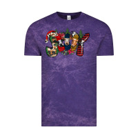 Cloud Purple joy Christmas cows Vintage Tee - CowhideDigitalArt