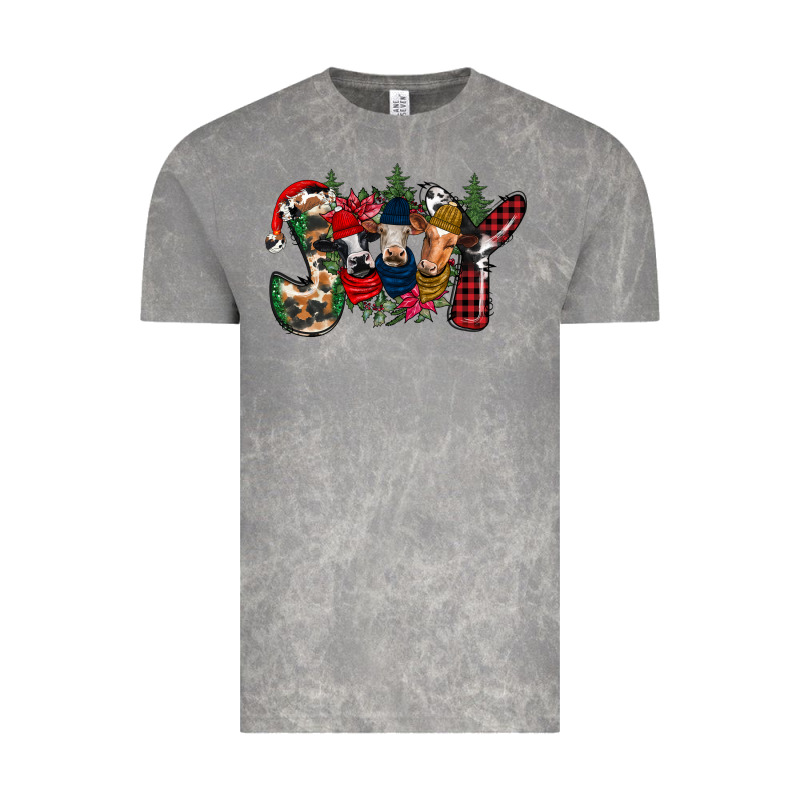 Joy Christmas Cows Vintage Tee by CowhideDigitalArt | Teevron