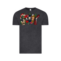 Vintage Black joy Christmas cows Vintage Tee - CowhideDigitalArt