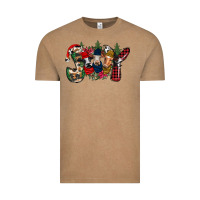 Vintage Coffee joy Christmas cows Vintage Tee - CowhideDigitalArt