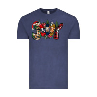 Vintage Denim joy Christmas cows Vintage Tee - CowhideDigitalArt