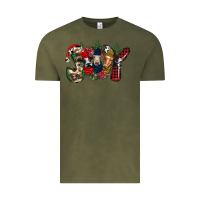 Vintage Olive joy Christmas cows Vintage Tee - CowhideDigitalArt