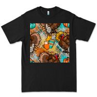 Black thanksgiving turkey seamless pattern Premium Tee - BundleAndBundleShop