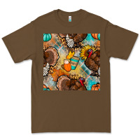 Cacao thanksgiving turkey seamless pattern Premium Tee - BundleAndBundleShop