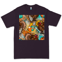 Plum thanksgiving turkey seamless pattern Premium Tee - BundleAndBundleShop