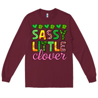 Burgundy sassy little clover st patrick s day Long Sleeve Tee - Artiststas