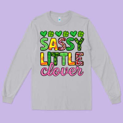 Sassy Little Clover St Patrick S Day Long Sleeve Tee Designed By Artiststas