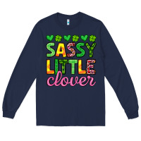 Navy sassy little clover st patrick s day Long Sleeve Tee - Artiststas