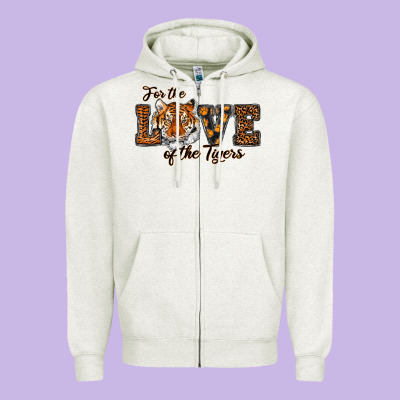 Love Of The Tigers Zipper Hoodie Designed By Ranaportraitstore