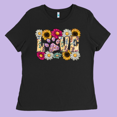 Love Dog Ladies Tee Designed By Cowhidedigitalart