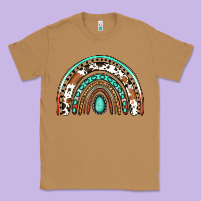 Western Rainbow Classic Tee Designed By Jasminsmagicworld