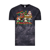 Cloud Black Merry Christmas  tractor Vintage Tee - CowhideDigitalArt