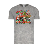 Cloud Rock Merry Christmas  tractor Vintage Tee - CowhideDigitalArt