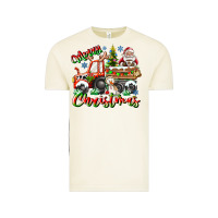 Vintage Arctic Merry Christmas  tractor Vintage Tee - CowhideDigitalArt