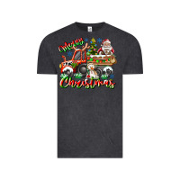 Vintage Black Merry Christmas  tractor Vintage Tee - CowhideDigitalArt