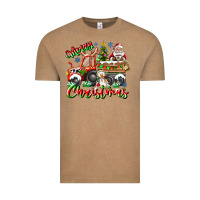Vintage Coffee Merry Christmas  tractor Vintage Tee - CowhideDigitalArt