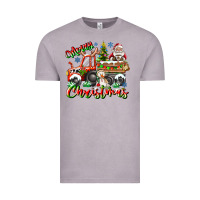 Vintage Zinc Merry Christmas  tractor Vintage Tee - CowhideDigitalArt