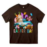 Chocolate Brown Easter Day With Truck Heavy Core Tee - BundleAndBundleShop