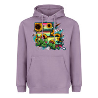 Lavender Louisiana Map Sunflower Cactus Serape Heavyweight Hoodie - RanaPortraitStore