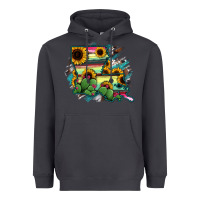 Smoke Louisiana Map Sunflower Cactus Serape Heavyweight Hoodie - RanaPortraitStore