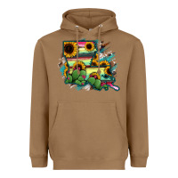 Toasted Coconut Louisiana Map Sunflower Cactus Serape Heavyweight Hoodie - RanaPortraitStore