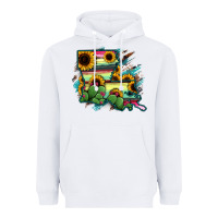 White Louisiana Map Sunflower Cactus Serape Heavyweight Hoodie - RanaPortraitStore