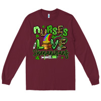 Burgundy nurses love shenanigans st patricks day Long Sleeve Tee - Artiststas