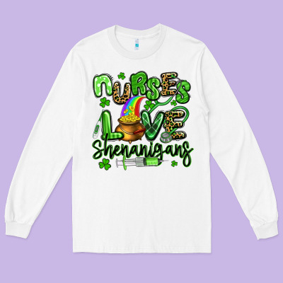 Nurses Love Shenanigans St Patricks Day Long Sleeve Tee Designed By Artiststas