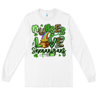 White nurses love shenanigans st patricks day Long Sleeve Tee - Artiststas