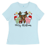 Baby Blue merry christmas tooth Ladies Tee - CowhideDigitalArt