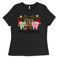 Black merry christmas tooth Ladies Tee - CowhideDigitalArt