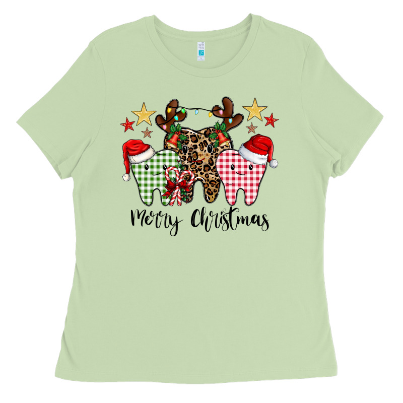 Merry Christmas Tooth Ladies Tee by CowhideDigitalArt | Teevron