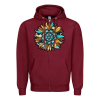 Burgundy gemstone sunflower Zipper Hoodie - RanaPortraitStore