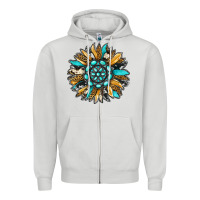 Dove Grey gemstone sunflower Zipper Hoodie - RanaPortraitStore