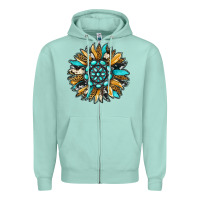 Seafoam gemstone sunflower Zipper Hoodie - RanaPortraitStore