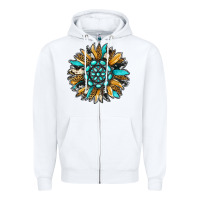 White gemstone sunflower Zipper Hoodie - RanaPortraitStore