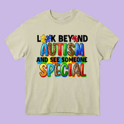 Look Beyond Autism And See Someone Special Heavy Core Tee Designed By Fadigitalartstudio