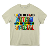 Mossy look beyond autism and see someone special Heavy Core Tee - FaDigitalArtStudio