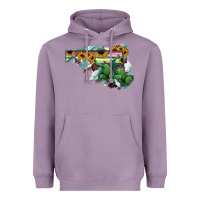 Lavender Maryland Map Sunflower Cactus Serape Heavyweight Hoodie - RanaPortraitStore