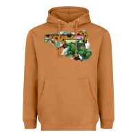 Meerkat Maryland Map Sunflower Cactus Serape Heavyweight Hoodie - RanaPortraitStore