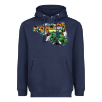 Navy Maryland Map Sunflower Cactus Serape Heavyweight Hoodie - RanaPortraitStore