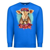 True Royal Floral Cow Premium Sweatshirt - RanaPortraitStore