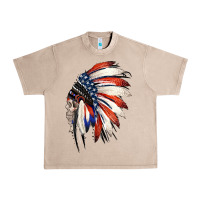 French Oak 4th of July Indian Headdress Gypsy Spirit Skull Urban Heavy Tee - Jasminsmagicworld