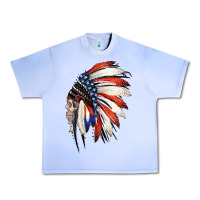Grape Ice 4th of July Indian Headdress Gypsy Spirit Skull Urban Heavy Tee - Jasminsmagicworld