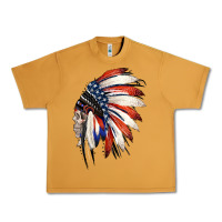 Peanut Butter 4th of July Indian Headdress Gypsy Spirit Skull Urban Heavy Tee - Jasminsmagicworld