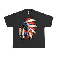 Pigment Black 4th of July Indian Headdress Gypsy Spirit Skull Urban Heavy Tee - Jasminsmagicworld